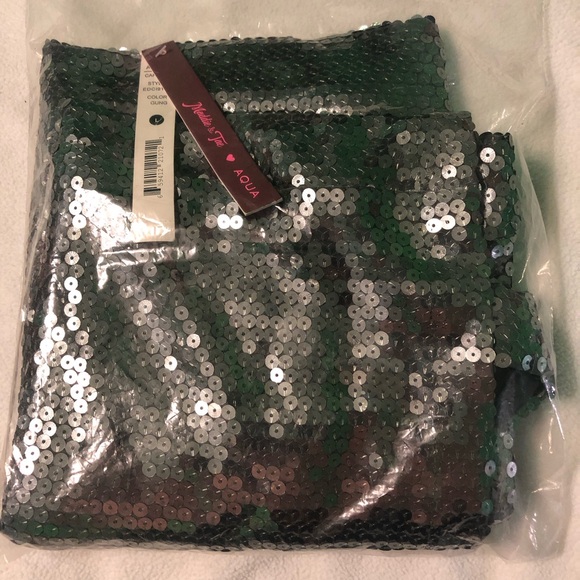 Aqua Capsule NEW Maddie&Tae Silver-Gray, Sequin, Sleeveless, Metallic Mini Dress - Picture 9 of 9